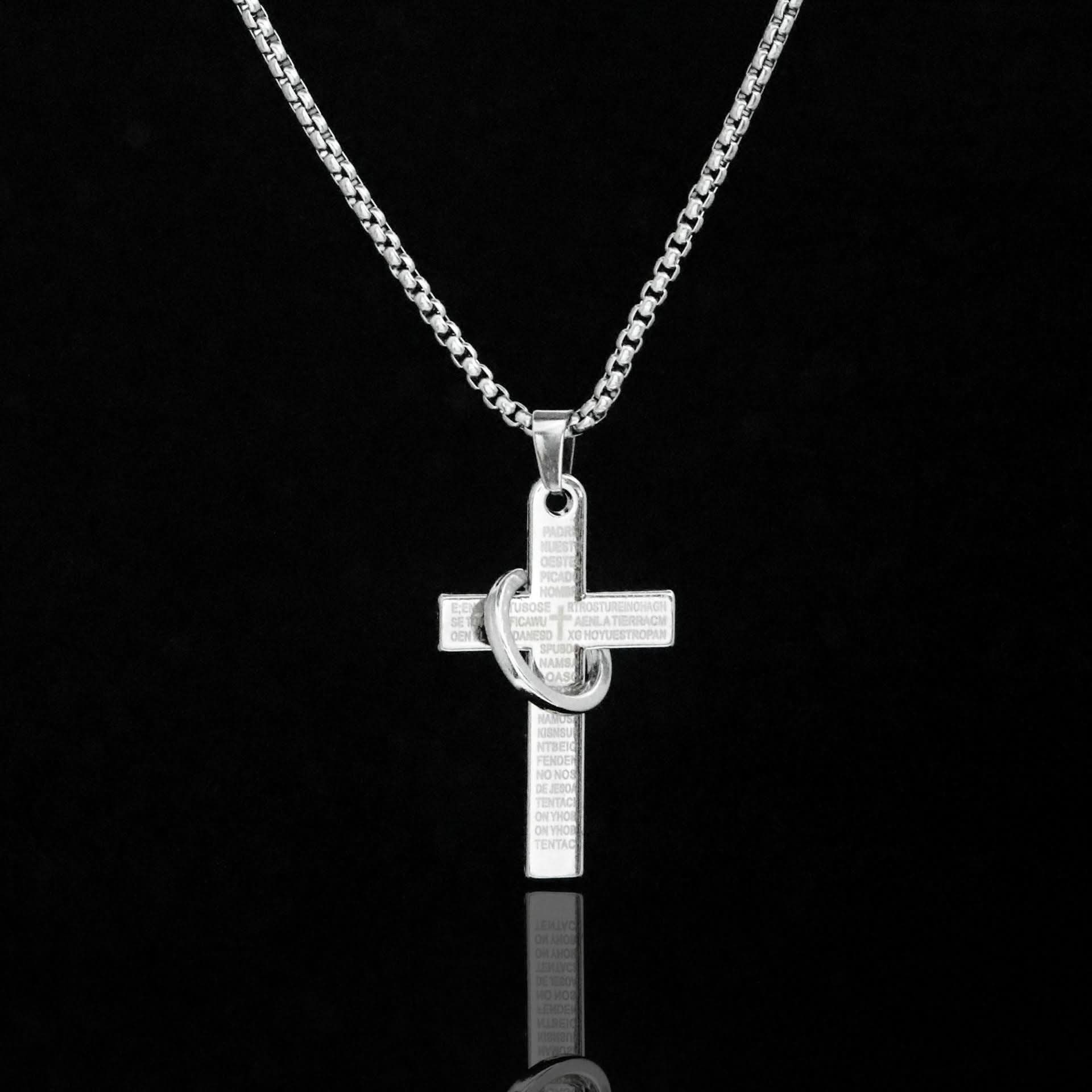Men’s Fashionable Cross Pendant Necklace – Hip-Hop Style