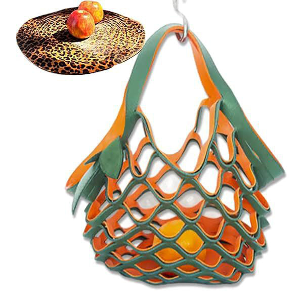 Retro Leather Mesh Shoulder Bag – Small Foldable Shell Handbag