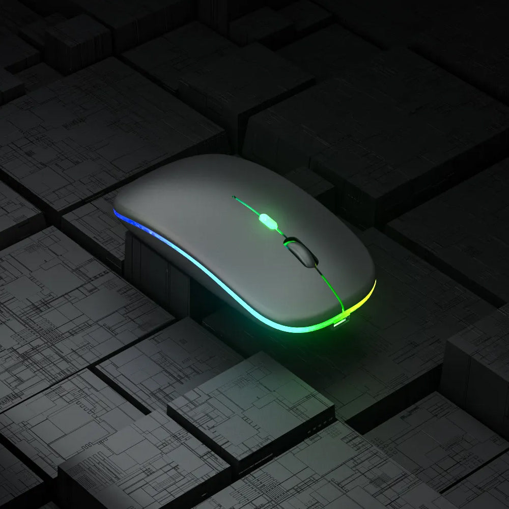 Dual-Mode Wireless Rechargeable Mouse – Bluetooth & 2.4G, Silent Click, 1600 DPI