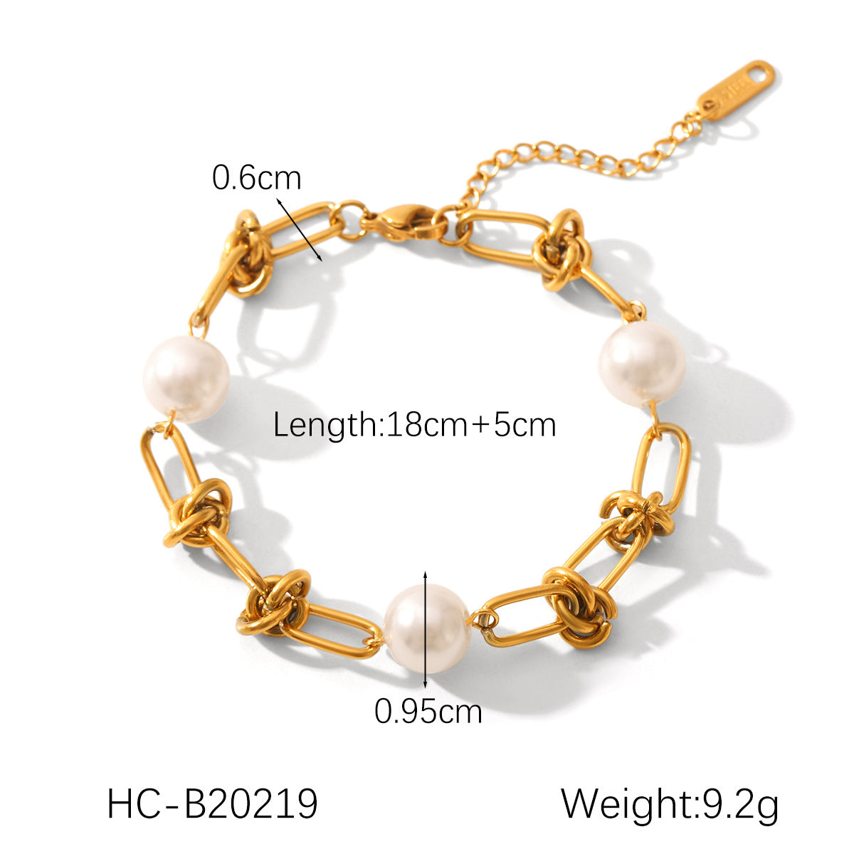 Elegant Pearl Chain Bracelet Set for Women – Gold Stainless Steel (Pack of 3)