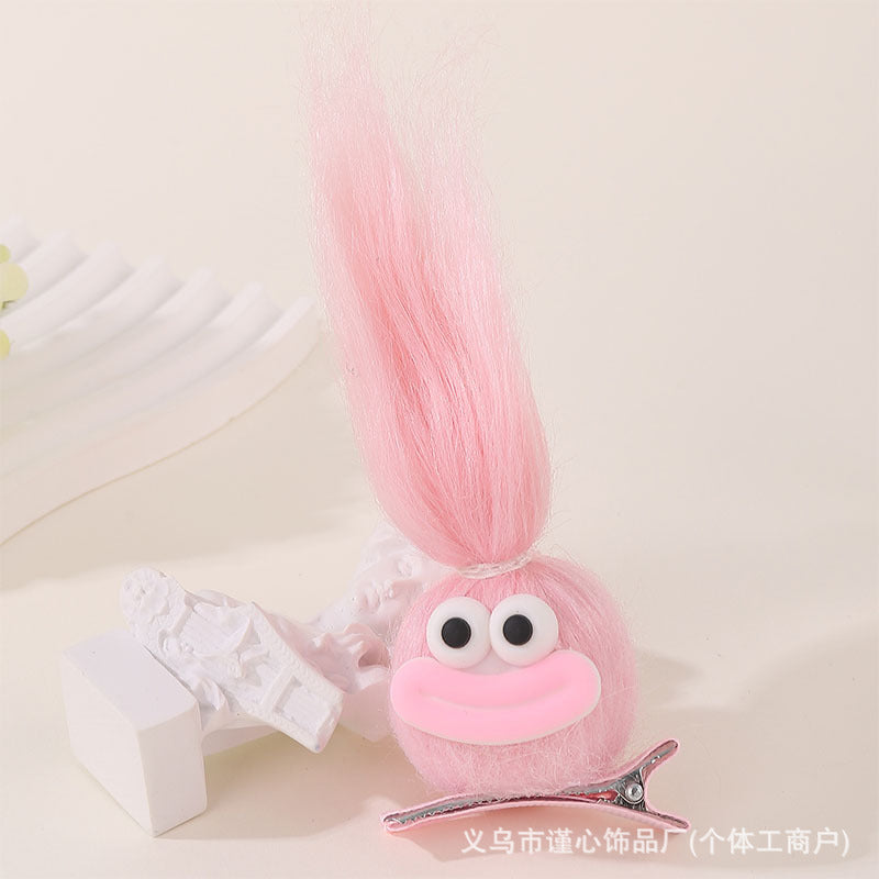 Plush Cute Doll Hair Clips – Handmade Dopamine Duckbill Clips for Girls (Pack of 8)