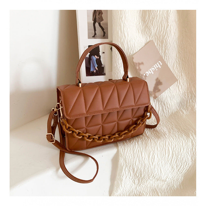 Retro PU Square Handbag – Small Chain Shoulder Bag for Women