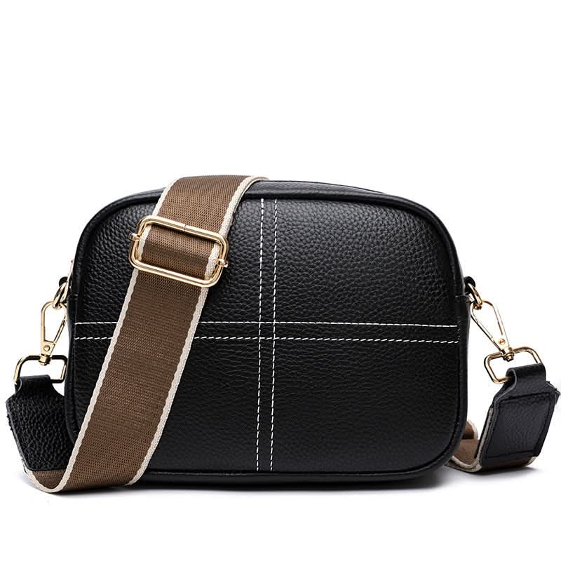 Women's Stylish Small Leather Messenger Bag – With Zipper Closure