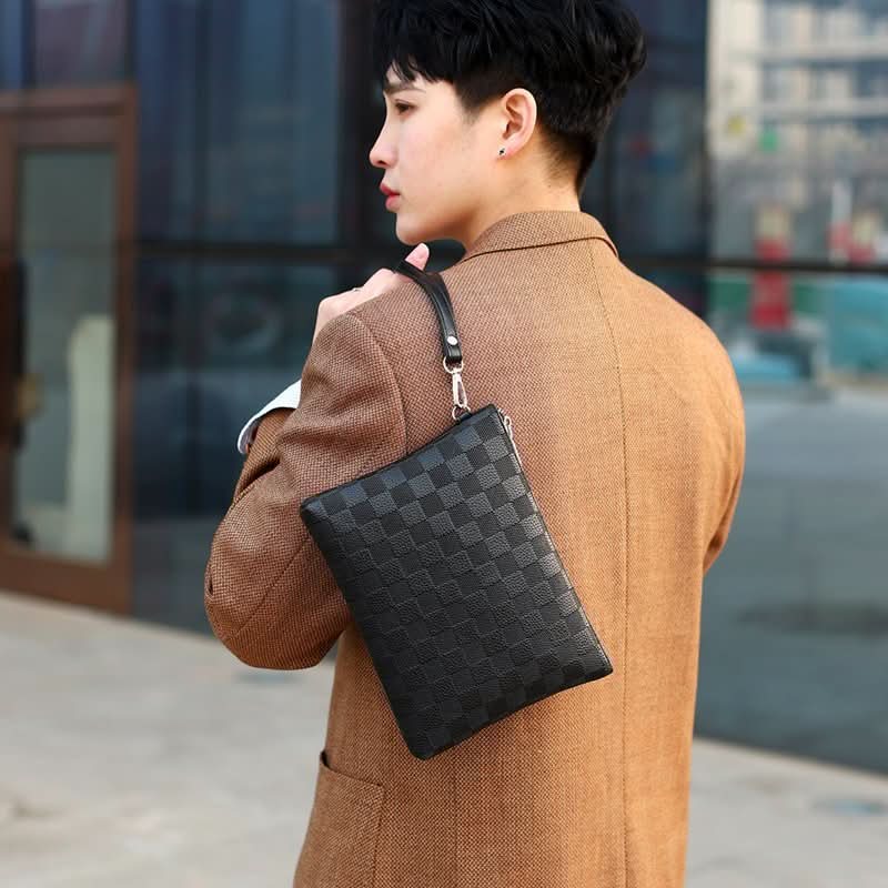 Men's PU Leather Business Clutch – Fashionable Envelope Handbag