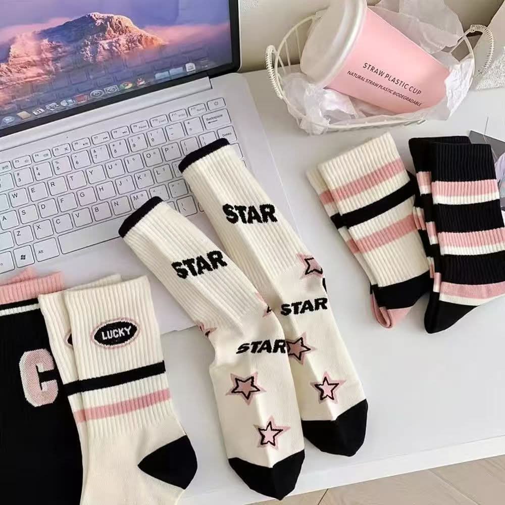 Pack of 5 Women's Mid-Tube Sports Socks