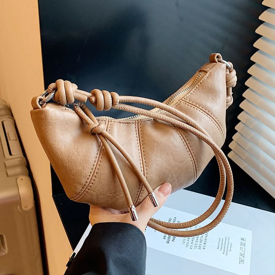 Women’s Retro PU Leather Dumpling Bag – Trendy Small Shoulder Bag