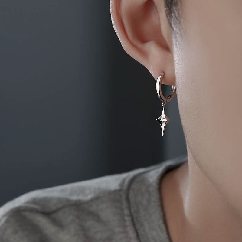 Men’s Retro Star Earrings – Trendy Geometric Ear Cuff