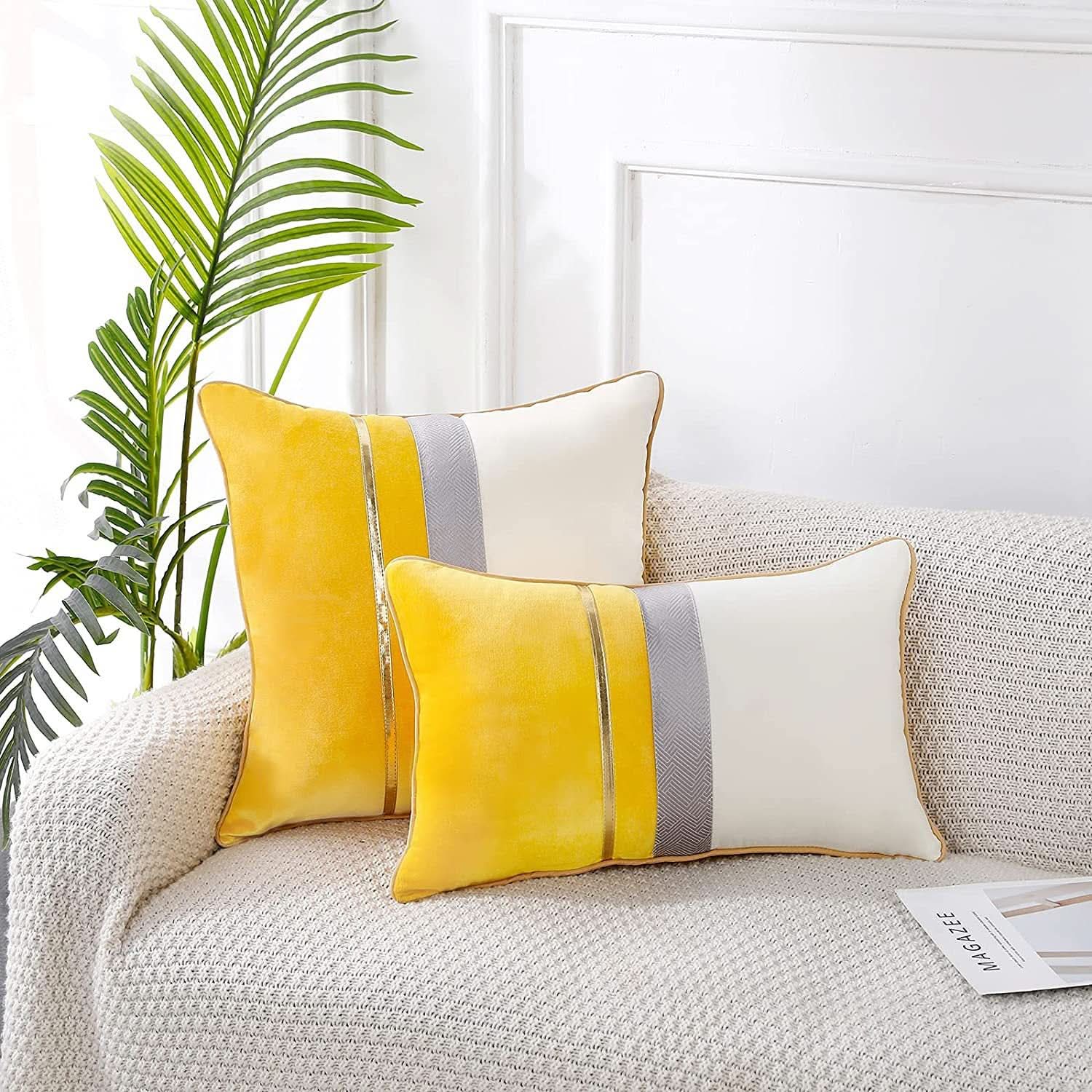 Spliced Solid Color Square & Rectangular Pillow