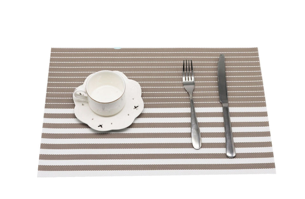 Striped PVC Placemats for Dining Table