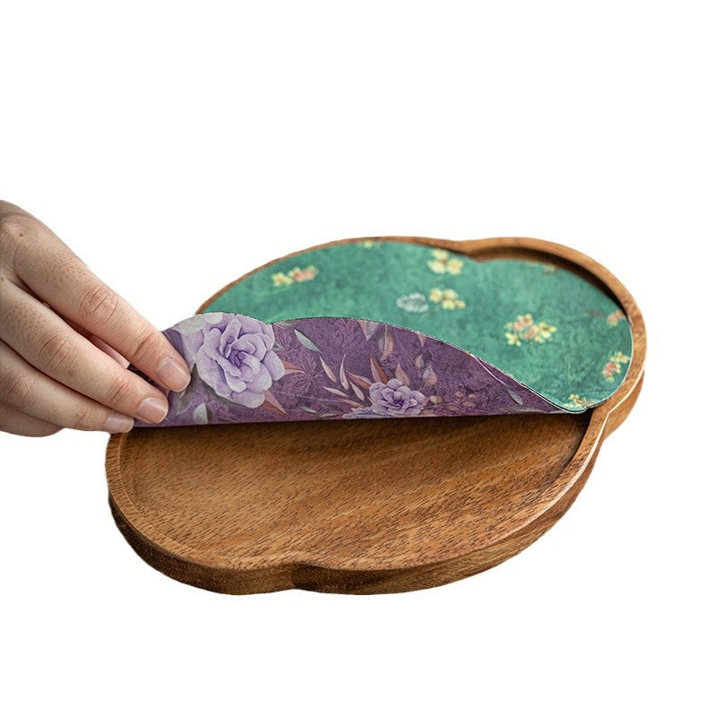 Walnut Wood Tea Tray – Durable Chinese Style Pot Holder for Home Kung Fu Tea Sets