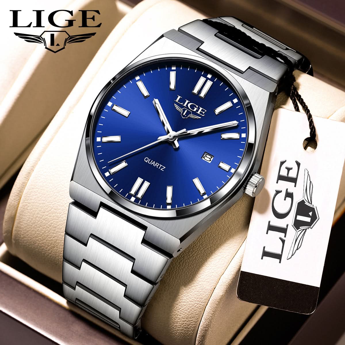 Men’s Business Quartz Watch – Luminous Dial, Multi-Function Calendar