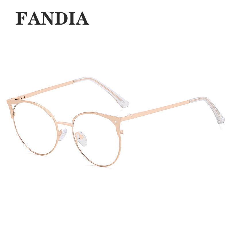 Women's Round Metal Blue Light Glasses – Full Frame Myopia-Ready Eyewear