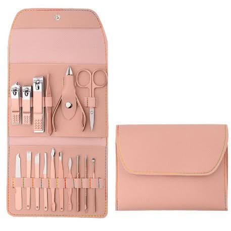 12-Piece Nail Clipper & Manicure Set - Folding Package with Eyebrow Tools