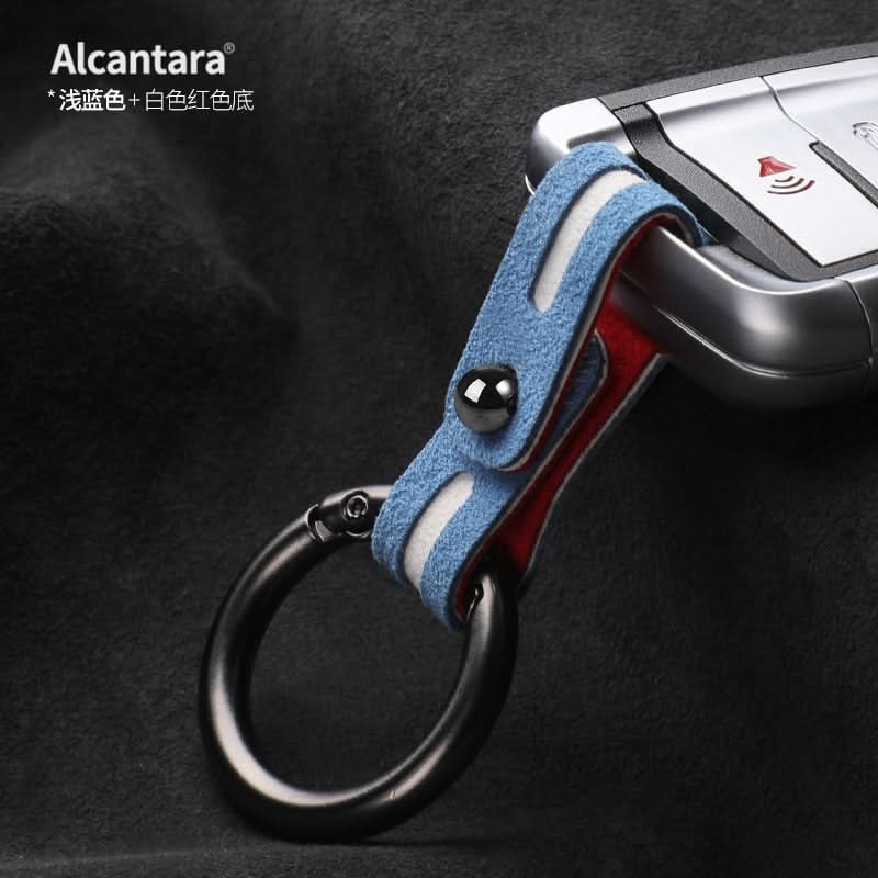 Luxury Alcantara Suede Car Keychain | Anti-Lost Key Rope with Waist Clip
