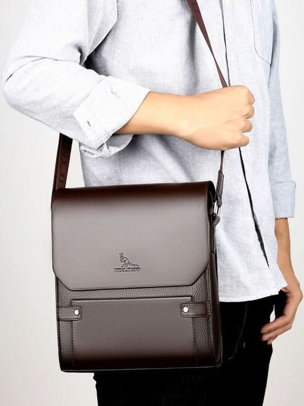 Men's Retro PU Leather Business Messenger Bag – Shoulder Briefcase