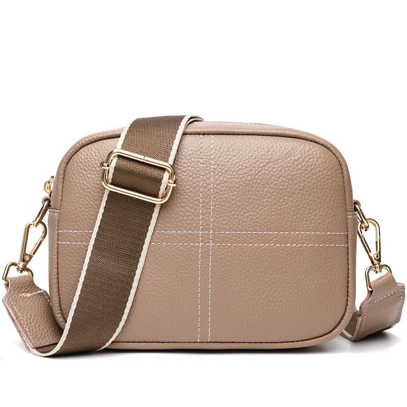 Women's Stylish Small Leather Messenger Bag – With Zipper Closure