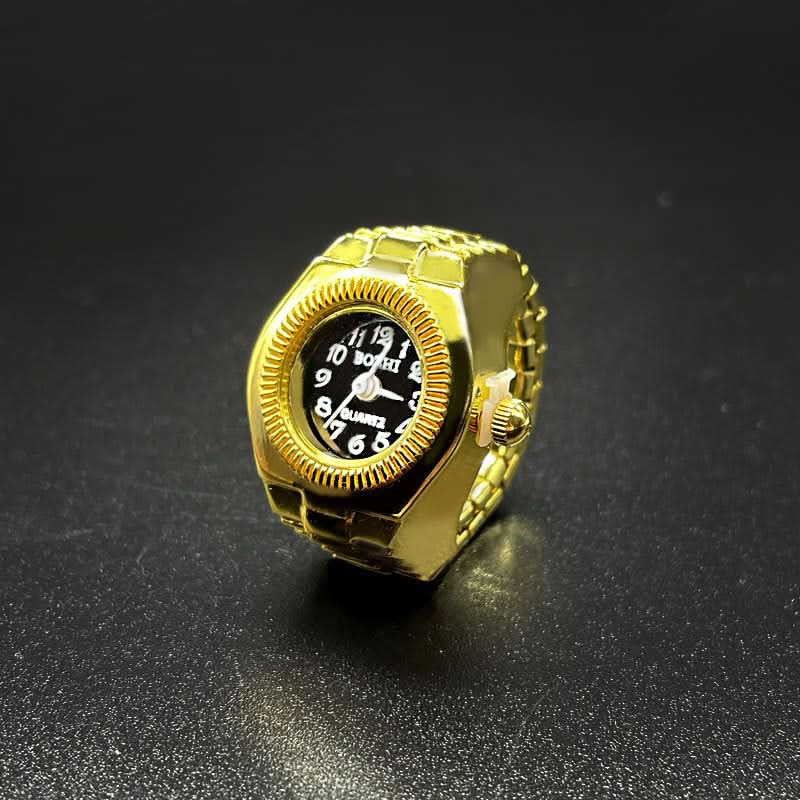 Adjustable Quartz Ring Watch for Men & Women – Fashionable Finger Watch