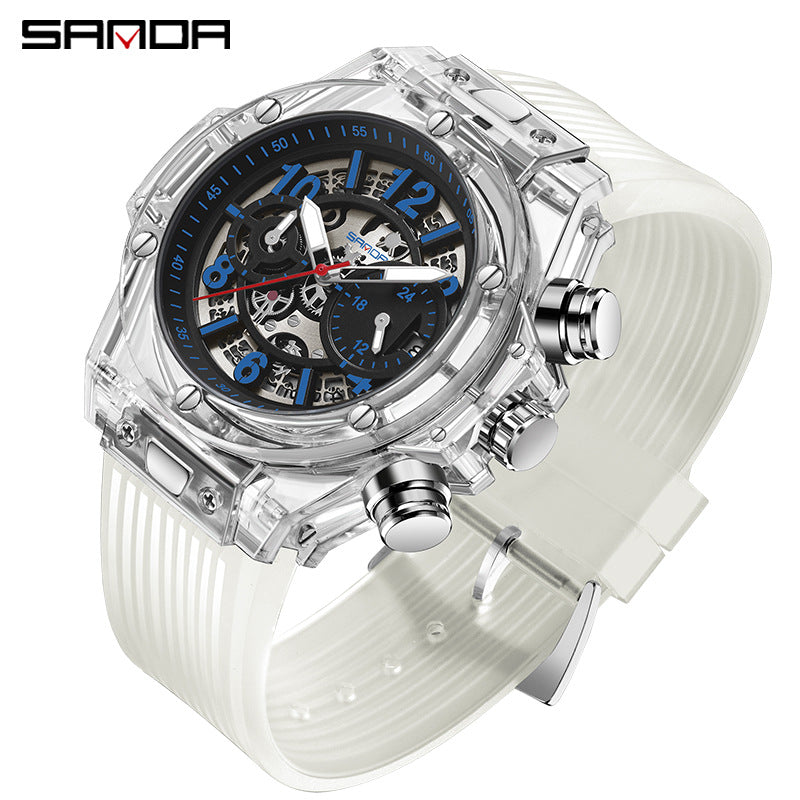 SANDA Men’s Quartz Sports Watch – Luminous Calendar Fashion Waterproof Timepiece