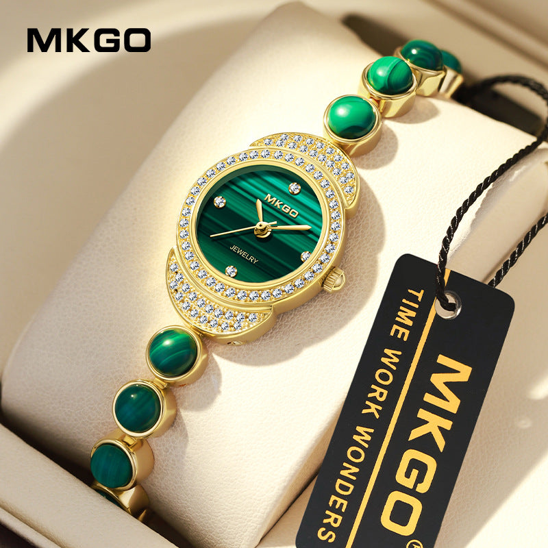 MKGO Women’s Quartz Watch – Classic Green Waterproof Fashion Bracelet Watch