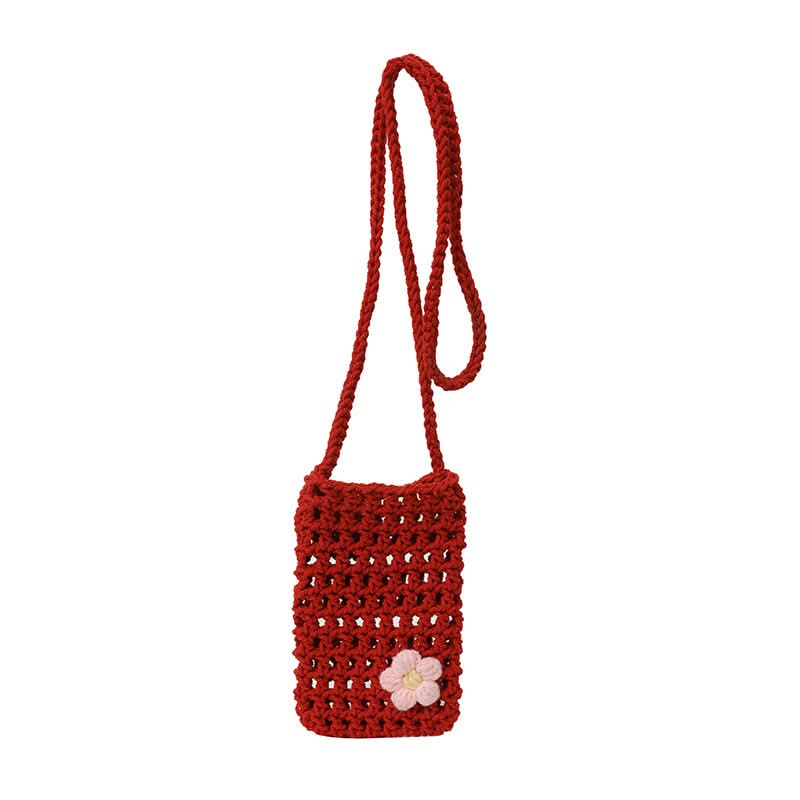 Trendy Woven Floral Crossbody Bag – Woolen Mini Shoulder Bag