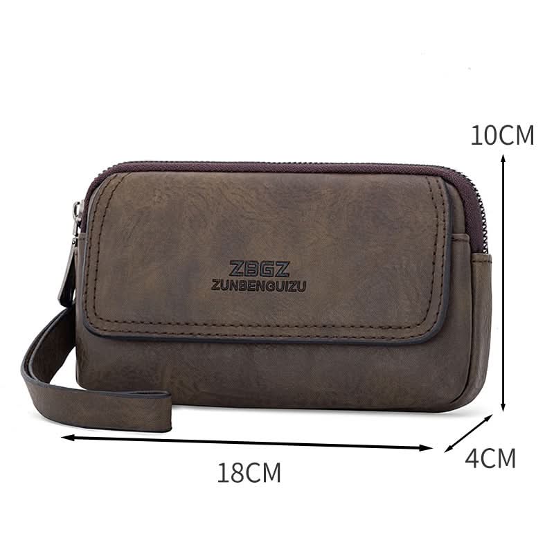 Men’s Leather Waist Phone Bag – Multi-Functional Coin Purse
