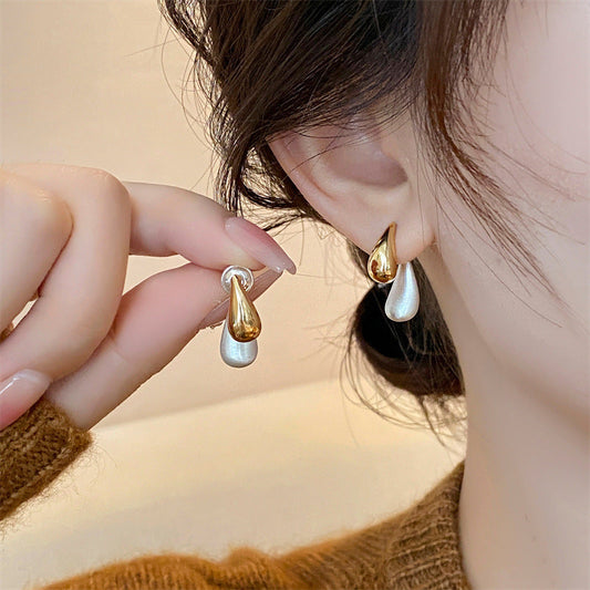 Gold and Silver Teardrop Earrings for Women – Dual Style
