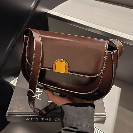 Women’s Trendy Retro Saddle Underarm Bag – Fashion PU Shoulder Messenger Bag