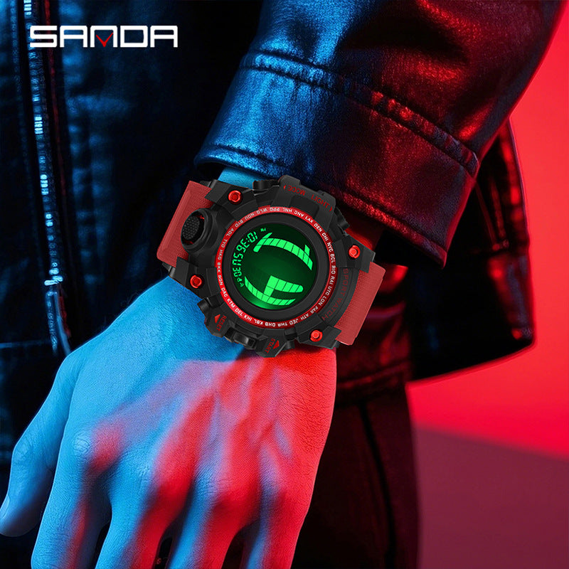SANDA Men's Multifunctional Sports Digital Watch – Waterproof Luminous Watch with Alarm