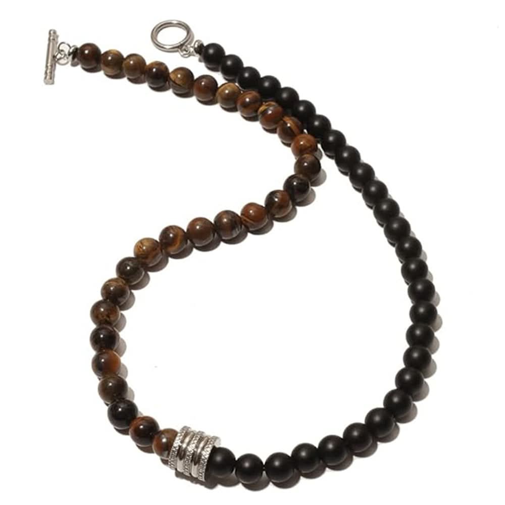 Unisex 6mm Yellow Tiger Eye Beaded Necklace – Clavicle Chain
