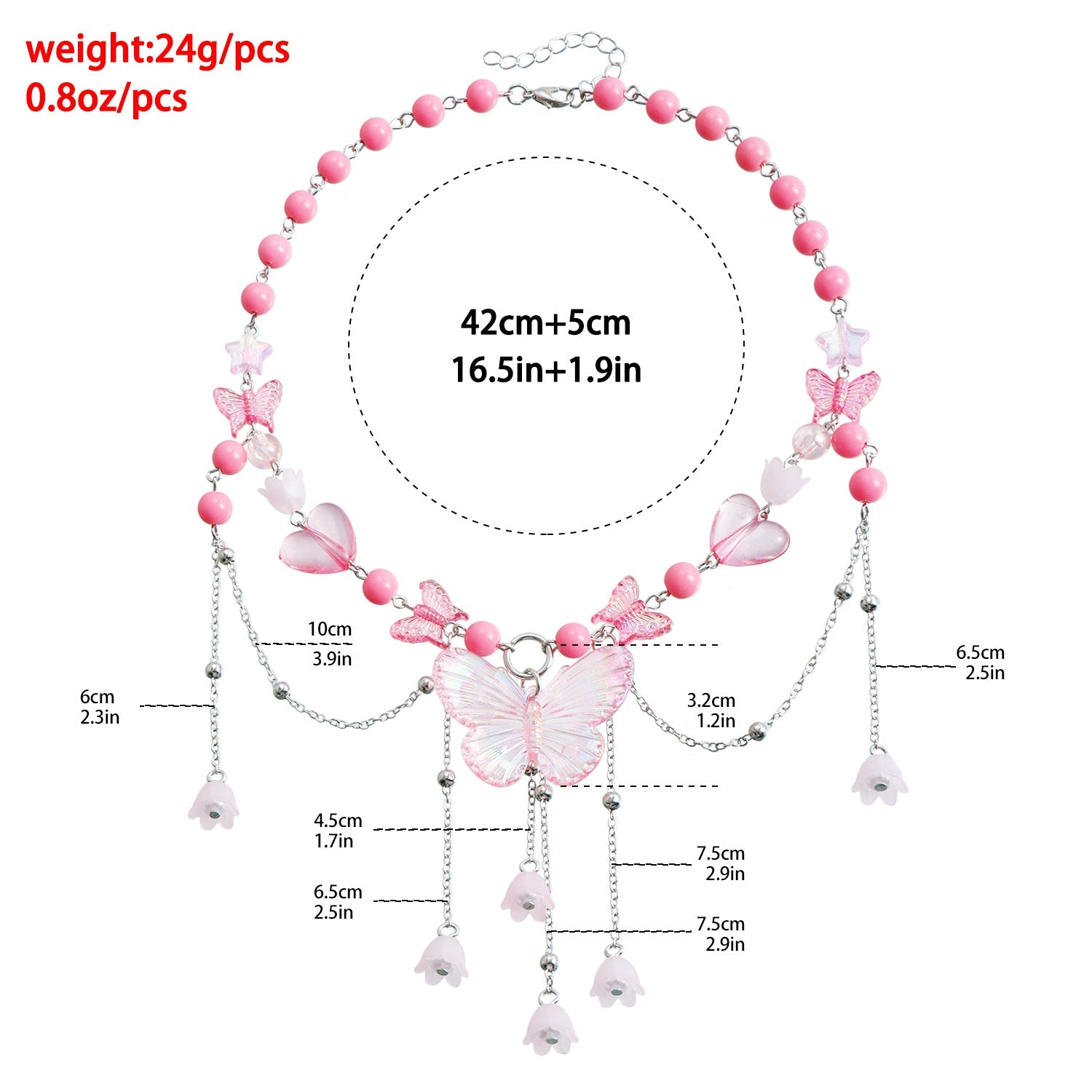 Butterfly Pearl Choker Necklace – Trendy Beaded Clavicle Chain for Women