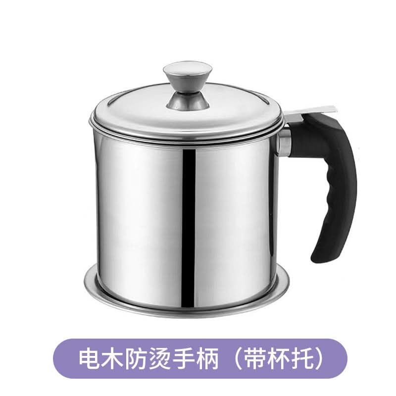 Stainless Steel Oil Filter Cup – Thickened Separator with Bakelite/Steel Wire Handle