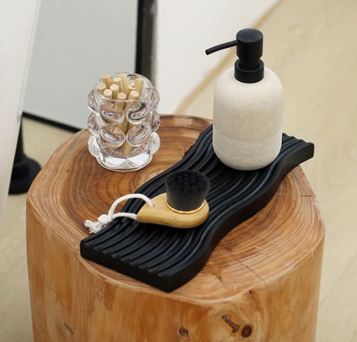 Japanese Style Water Ripple Wooden Tray - Aromatherapy & Storage
