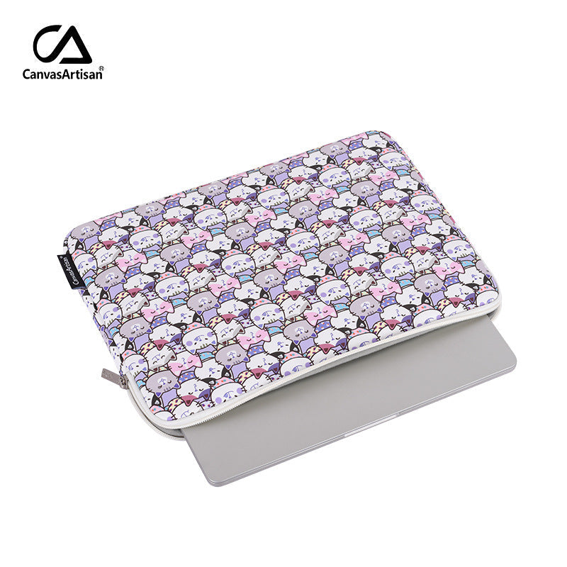 Cartoon Cat Laptop Sleeve – Shock-Resistant Case for 11–15" HP & More