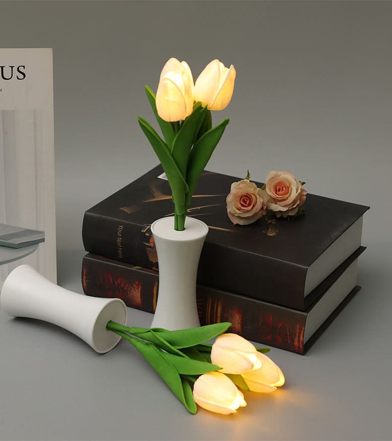 Set of 2 Tulip LED Night Lights – Warm Glow