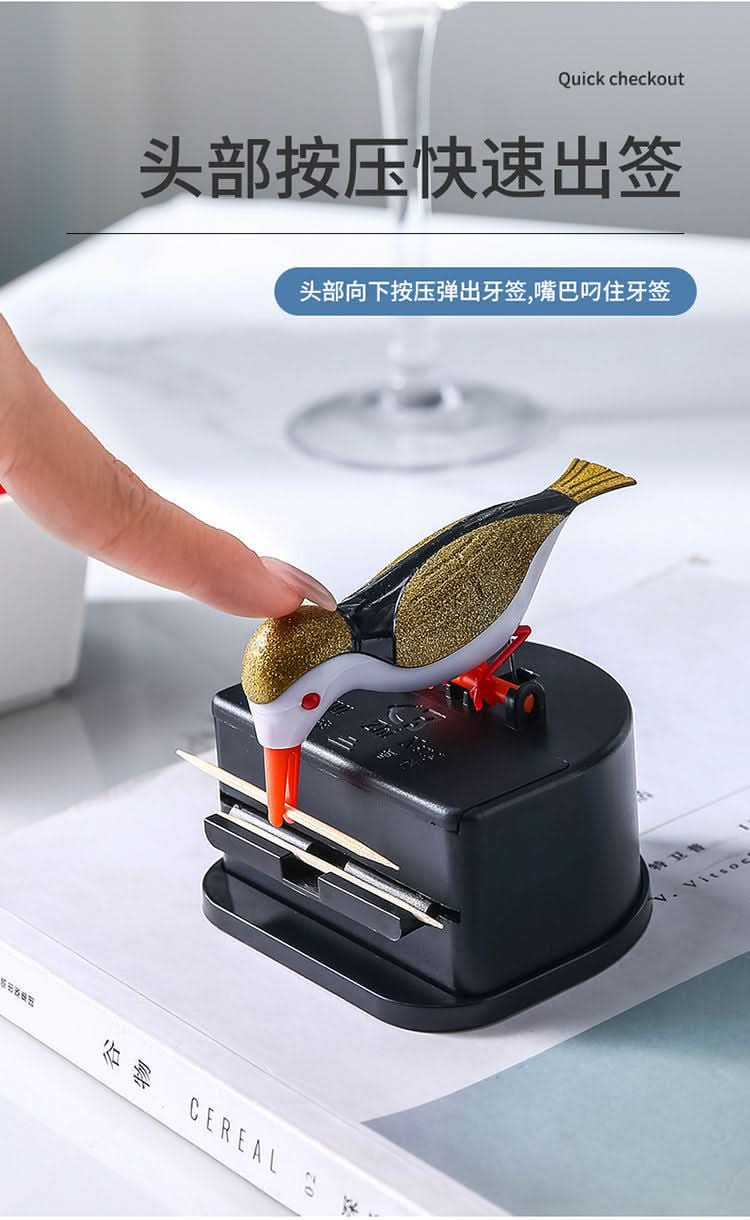 Automatic Bird Toothpick Holder – Push-Type Dispenser