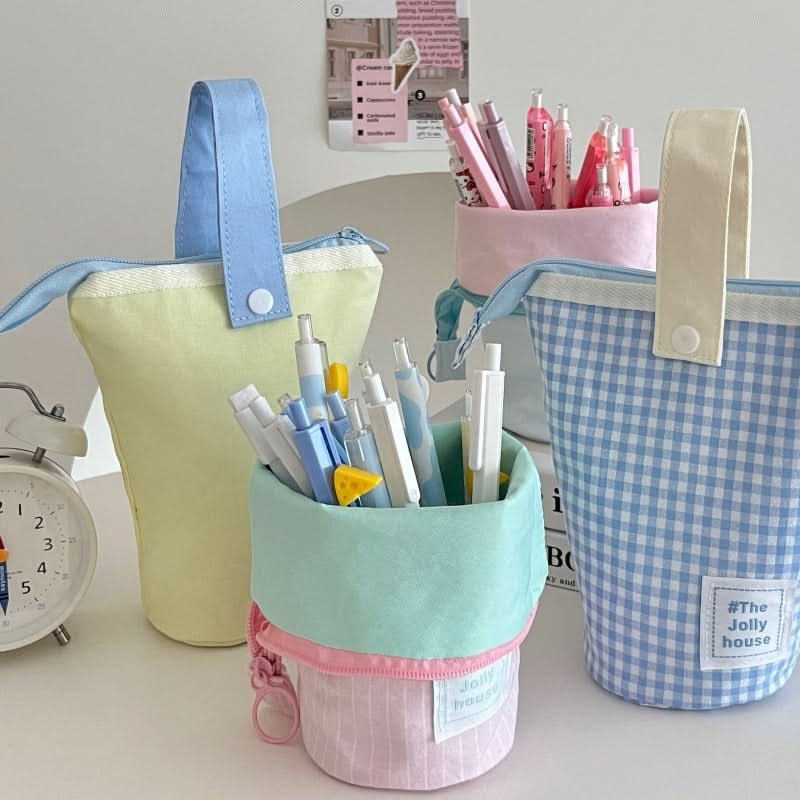 Japanese-Style Large-Capacity Stand-Up Pencil Case