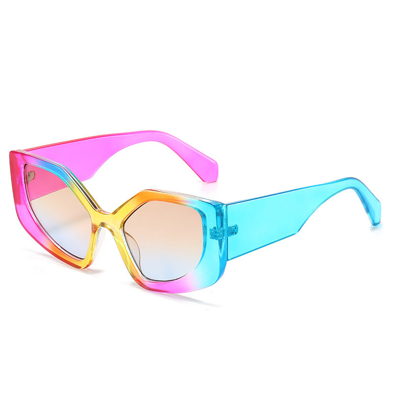 Rainbow Cat Eye Sunglasses for Women – UV400 Full Frame Fashion Shades