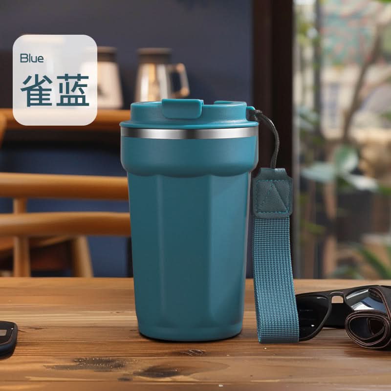 Stainless Steel Vacuum Insulated Coffee Tumbler – Portable Mug with Handle
