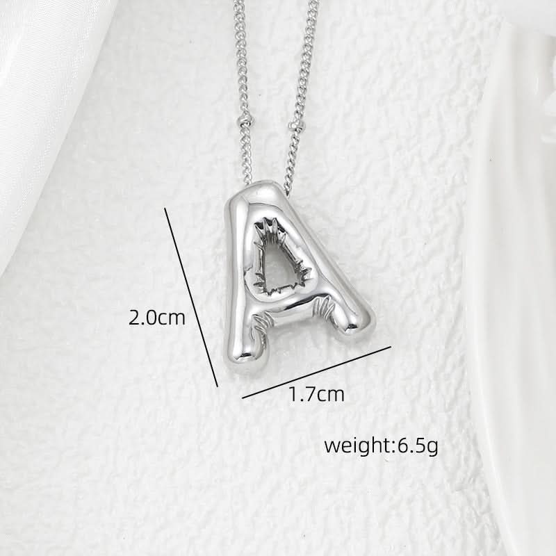 Silver-Plated Alphabet Pendant Necklace – Hip-Hop Style