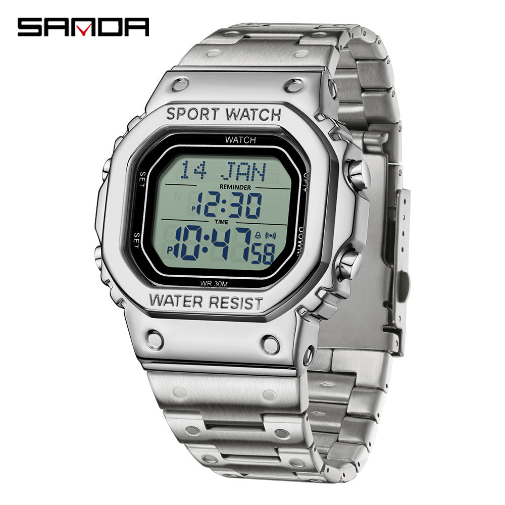 Sanda Multifunction Digital Watch for Men – Waterproof Electronic Sports Watch