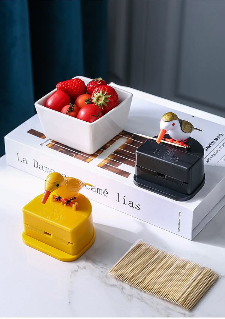 Automatic Bird Toothpick Holder – Push-Type Dispenser