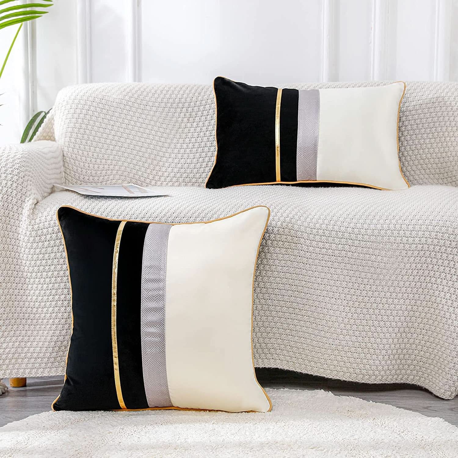Spliced Solid Color Square & Rectangular Pillow