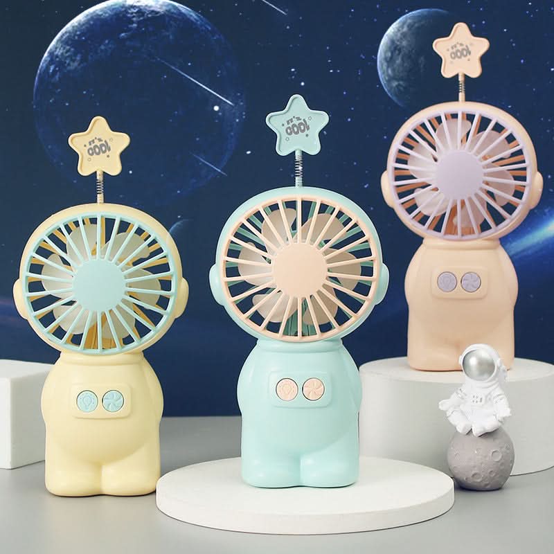Cartoon Handheld Fan with Star Light – USB Rechargeable