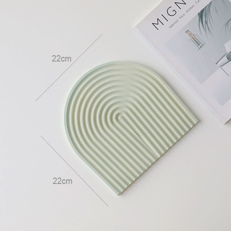 Nordic 3D Plaster Round Tray - Wave Pattern, Photo Props & Decoration