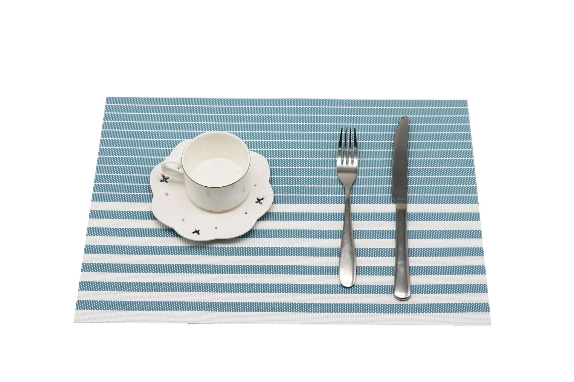 Striped PVC Placemats for Dining Table