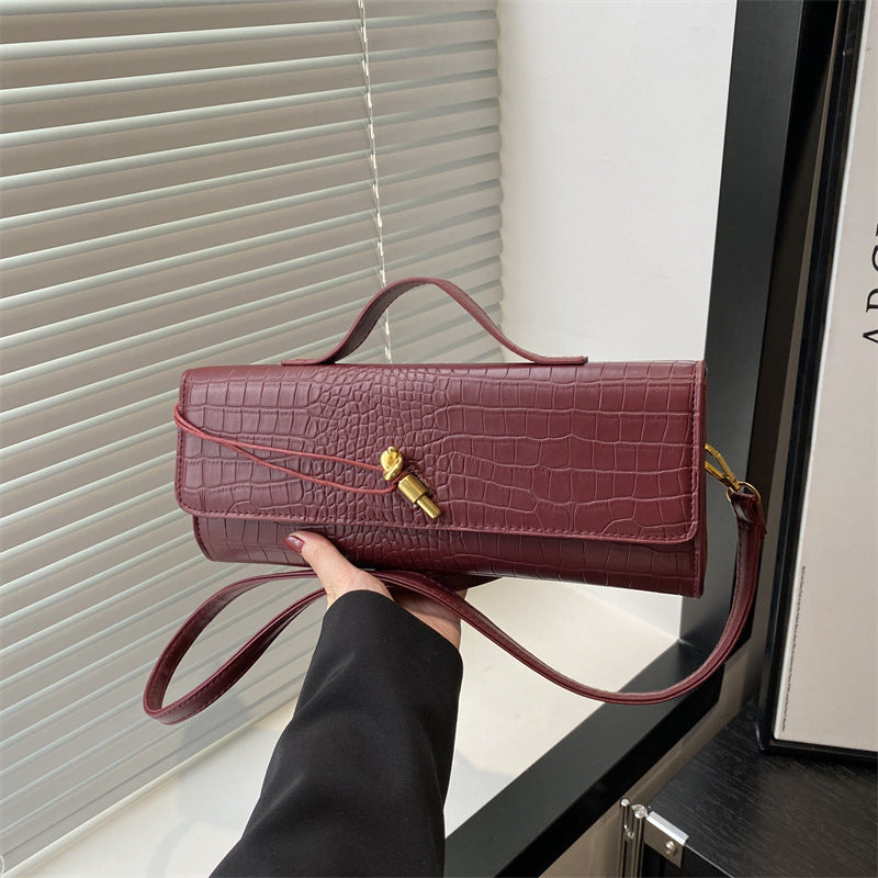 Classic PU Shoulder Bag – Trendy Small Square Bag for Women with Thread Detail