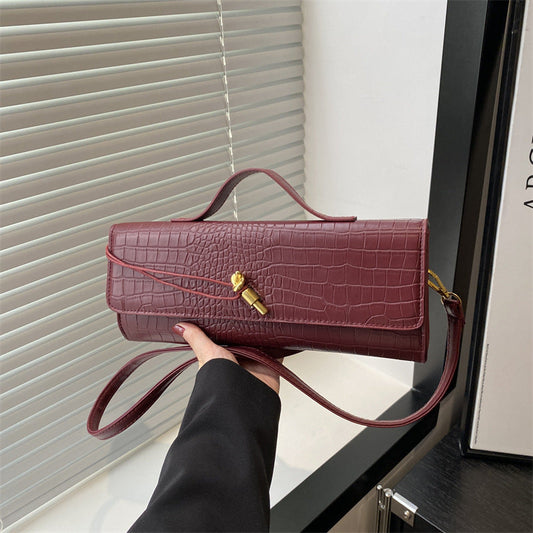 Classic PU Shoulder Bag – Trendy Small Square Bag for Women with Thread Detail