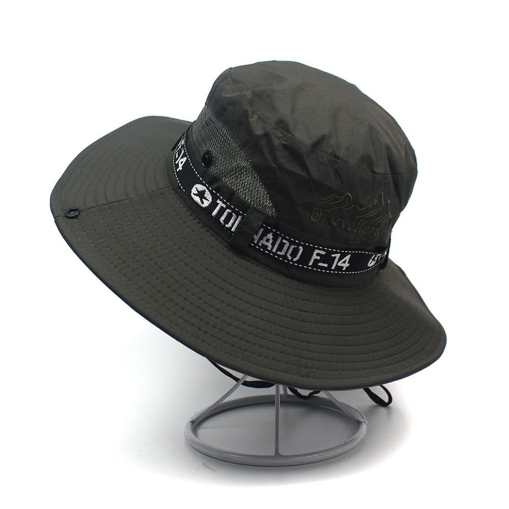 Mesh-Stitched Bucket Hat – Unisex Breathable Wide Brim Sun Hat