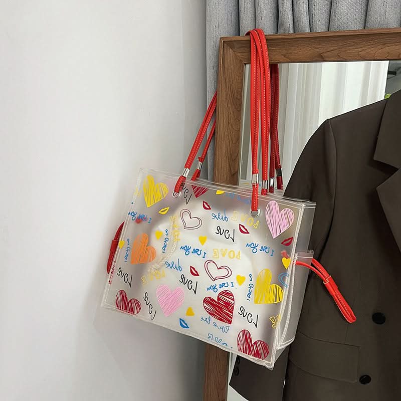Women's Transparent Trendy Shoulder Tote Bag