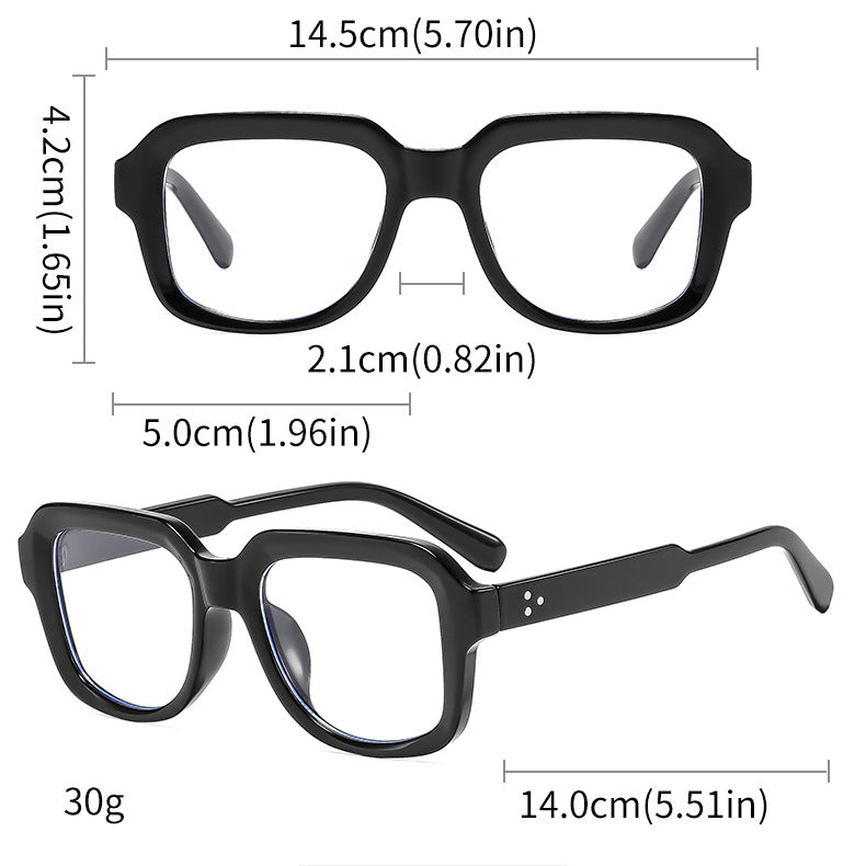 Square Blue Light Blocking Eyeglasses Frame – Minimalist Studded Design, Fashion Sunglasses for Everyday Wear
